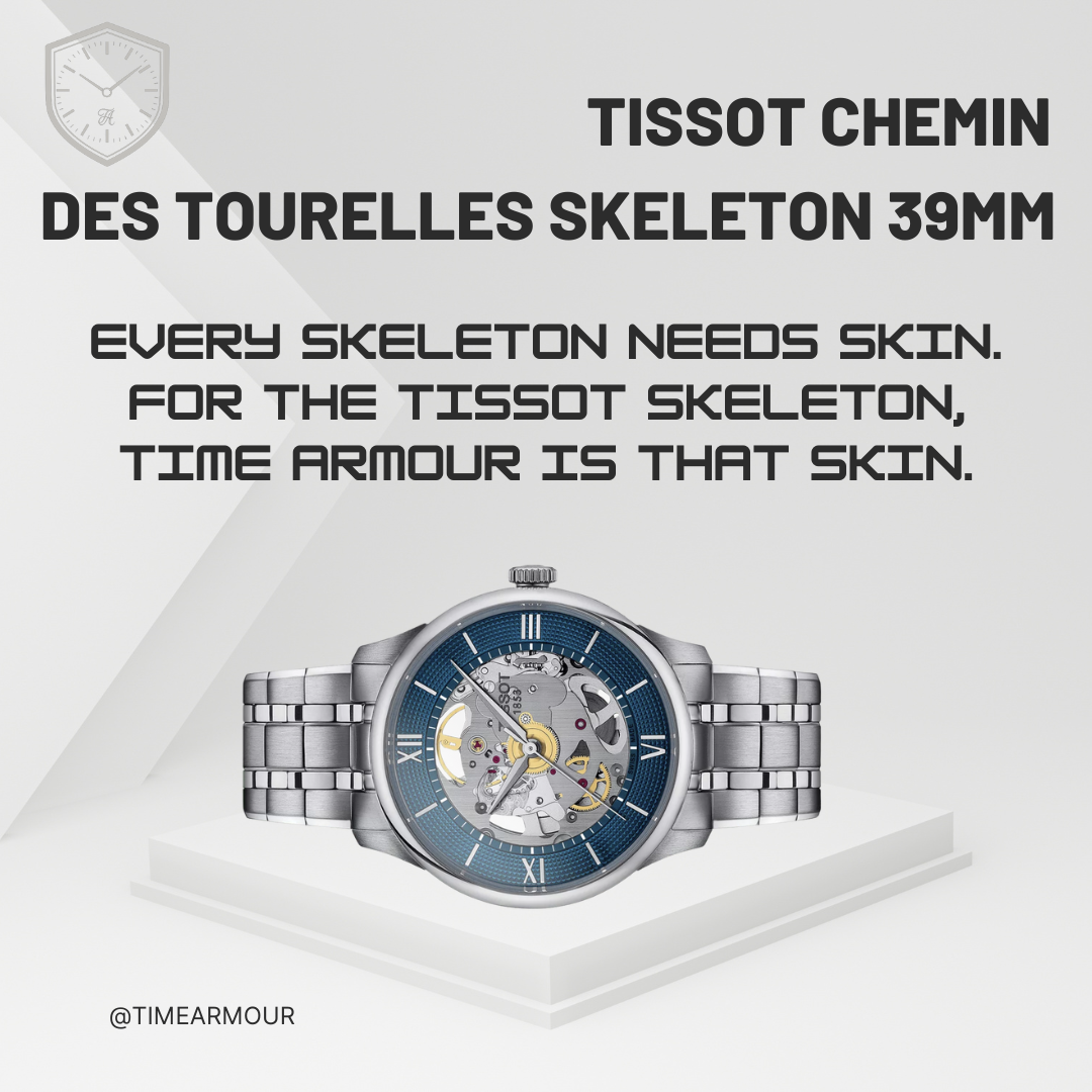 Time Armour self-healing TPU protection film for Tissot Chemin des Tourelles Skeleton 39mm